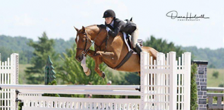 OTTB Betcha Know Me Now Takes a Meaningful Ribbon in USHJA National Derby at HITS Chicago Spring Spectacular