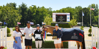 Goldmark and Aundrea Hillyard are Overall Grand Champion Pony Hunter at 2022 USEF Pony Finals