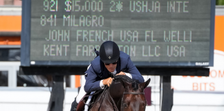 John French Bookends Podium with Milagro and Paradigm in the $15,000 USHJA International Hunter Derby 2*