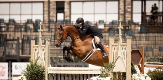 Dicoblue PS and Victoria Colvin Shine in $15,000 USHJA International Hunter Derby presented by Equiline